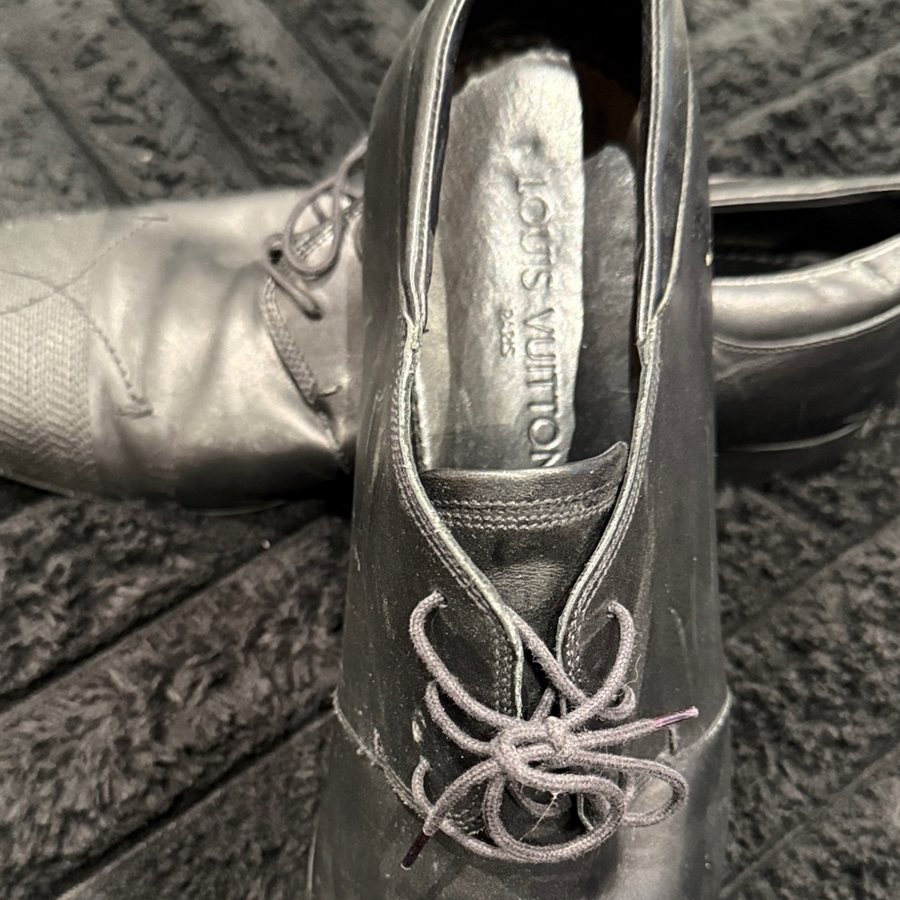 Louis Vuitton Men’s Gray Leather Loafers